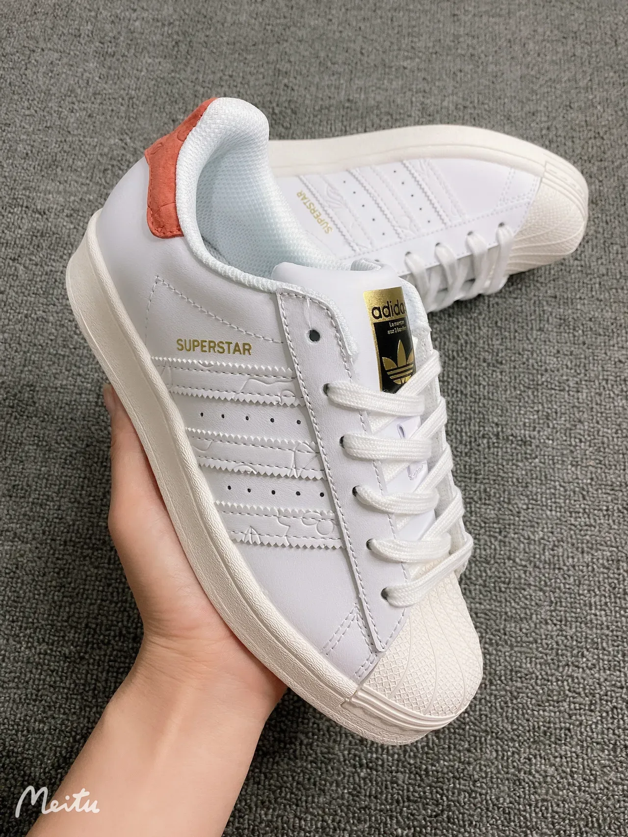 Adidas Superstar White Orange Gold 生活方式运动鞋 7