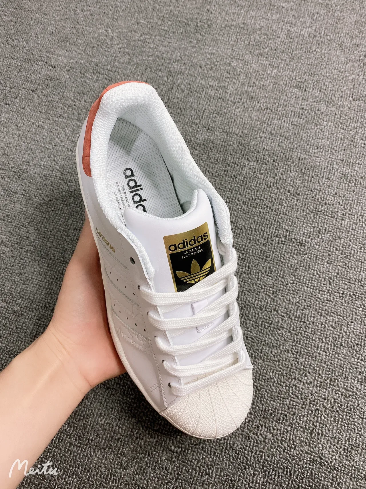 Adidas Superstar White Orange Gold 生活方式运动鞋 13