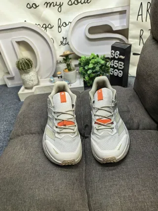 Adidas TERREX Beige Orange Three-Stripe Side Panel Lifestyle Sneakers 10