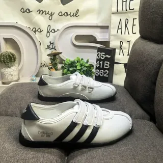 Adidas Blanc Noir Low-Top Fermeture Velcro Strap Sneakers Lifestyle