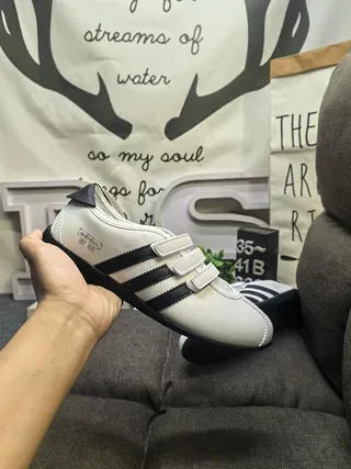 Adidas White Black Low-Top Velcro Strap Closure Lifestyle Sneakers 5