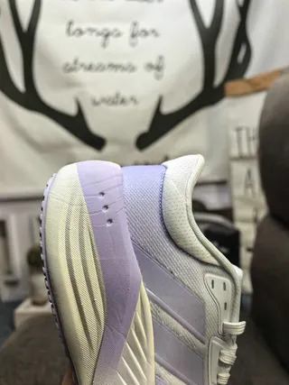 Adidas Blanc Bleu Partie Supérieure Malla Ingénierée Semelle Médiane Tachetée Chaussures de Course 3