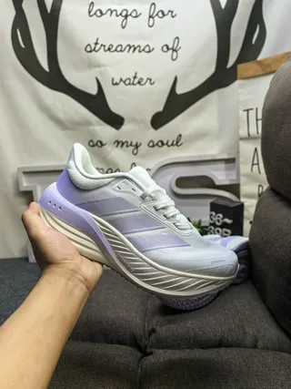 Adidas Blanc Bleu Partie Supérieure Malla Ingénierée Semelle Médiane Tachetée Chaussures de Course 5