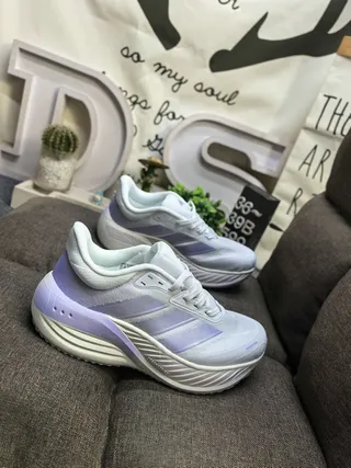 Adidas Blanc Bleu Partie Supérieure Malla Ingénierée Semelle Médiane Tachetée Chaussures de Course 9