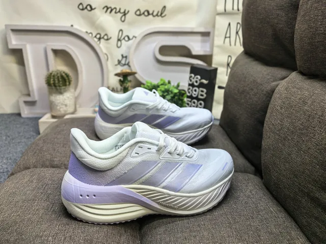 Adidas Blanc Bleu Partie Supérieure Malla Ingénierée Semelle Médiane Tachetée Chaussures de Course 11