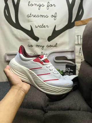 Adidas Blanc Bleu Partie Supérieure Malla Ingénierée Semelle Médiane Tachetée Chaussures de Course 15