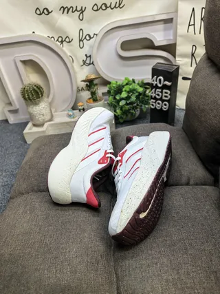 Adidas Blanc Bleu Partie Supérieure Malla Ingénierée Semelle Médiane Tachetée Chaussures de Course 16