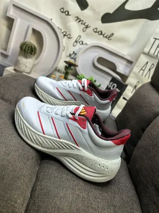 Adidas Blanc Bleu Partie Supérieure Malla Ingénierée Semelle Médiane Tachetée Chaussures de Course 17