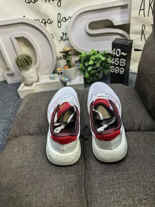 Adidas Blanc Bleu Partie Supérieure Malla Ingénierée Semelle Médiane Tachetée Chaussures de Course 18