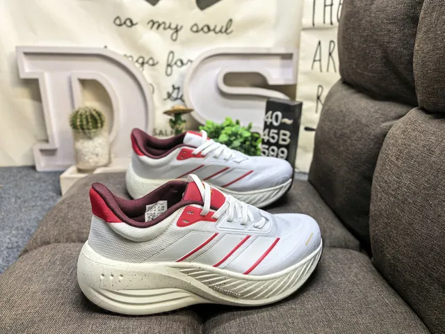 Adidas Blanc Bleu Partie Supérieure Malla Ingénierée Semelle Médiane Tachetée Chaussures de Course 21