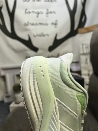 Adidas Blanc Bleu Partie Supérieure Malla Ingénierée Semelle Médiane Tachetée Chaussures de Course 23