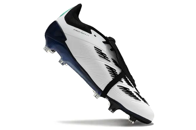 Adidas Blanco Azul Bajo Corte de Cordones Botas Moldadas Conicas Clavos Césped Firme Zapatos de Fútbol 2