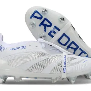 Adidas Blancos y Azules Zapatos de Fútbol con Upper Sintético y Acentos de Marca para Firm Ground
