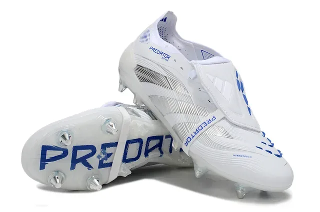 Adidas Blancos y Azules Zapatos de Fútbol con Upper Sintético y Acentos de Marca para Firm Ground 4
