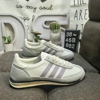 Adidas zapatillas lifestyle retro runner blancas y moradas low-top