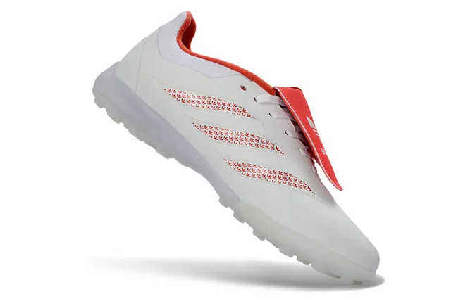 Adidas Blanco Rojo Bajo Superior Sintético Capas de Rayas Texturizadas Césped Artificial Zapatos de Fútbol 9