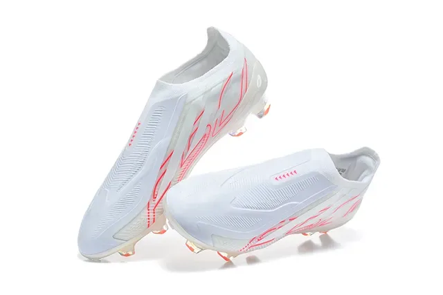 Adidas White Red Translucent Iridescent Sole Synthetic Upper Firm-Ground Soccer Shoes 3