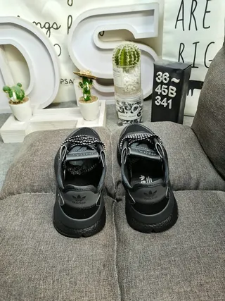 Adidas Tênis Brancos Amarelos Solado Médio Listra Três Painel Lateral Chunky Sneakers 8