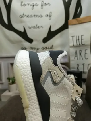 Adidas Tênis Brancos Amarelos Solado Médio Listra Três Painel Lateral Chunky Sneakers 13