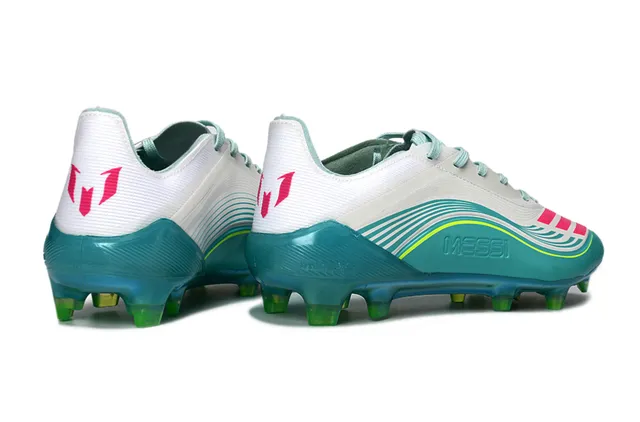 Adidas X Speedflow Messi Blancos Turquesa Rosa Firm-Ground Zapatos de Fútbol 5