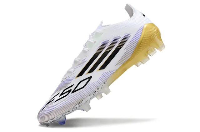 Adidas X White Gold लो-कट लेस-अप तीन पट्टियाँ साइड पैनल फर्म-ग्राउंड फुटबॉल जूते 3