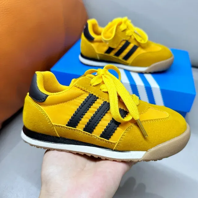 Adidas Yellow Black Retro Runner Suede Upper Lifestyle Sneakers 20