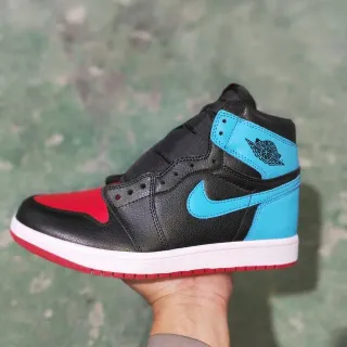Air Jordan 1 काले लाल सियान बास्केटबॉल जूते