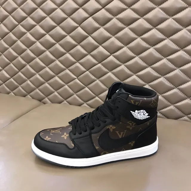 Zapatillas de baloncesto Air Jordan 1 High con estampado Monogram negro y marrón 6