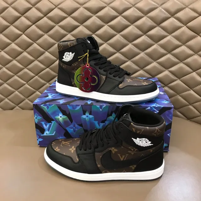 Zapatillas de baloncesto Air Jordan 1 High con estampado Monogram negro y marrón 8