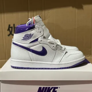 Air Jordan 1 High 白紫漆皮篮球鞋