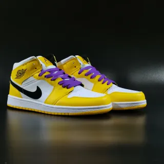 Tênis de basquete Air Jordan 1 High amarelo branco preto roxo