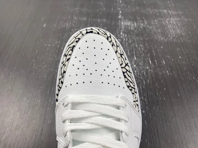 Tênis lifestyle Air Jordan 1 Low Elephant branco preto vermelho 6