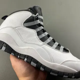 Air Jordan 10 Blanco Negro Gris Zapatos de Baloncesto
