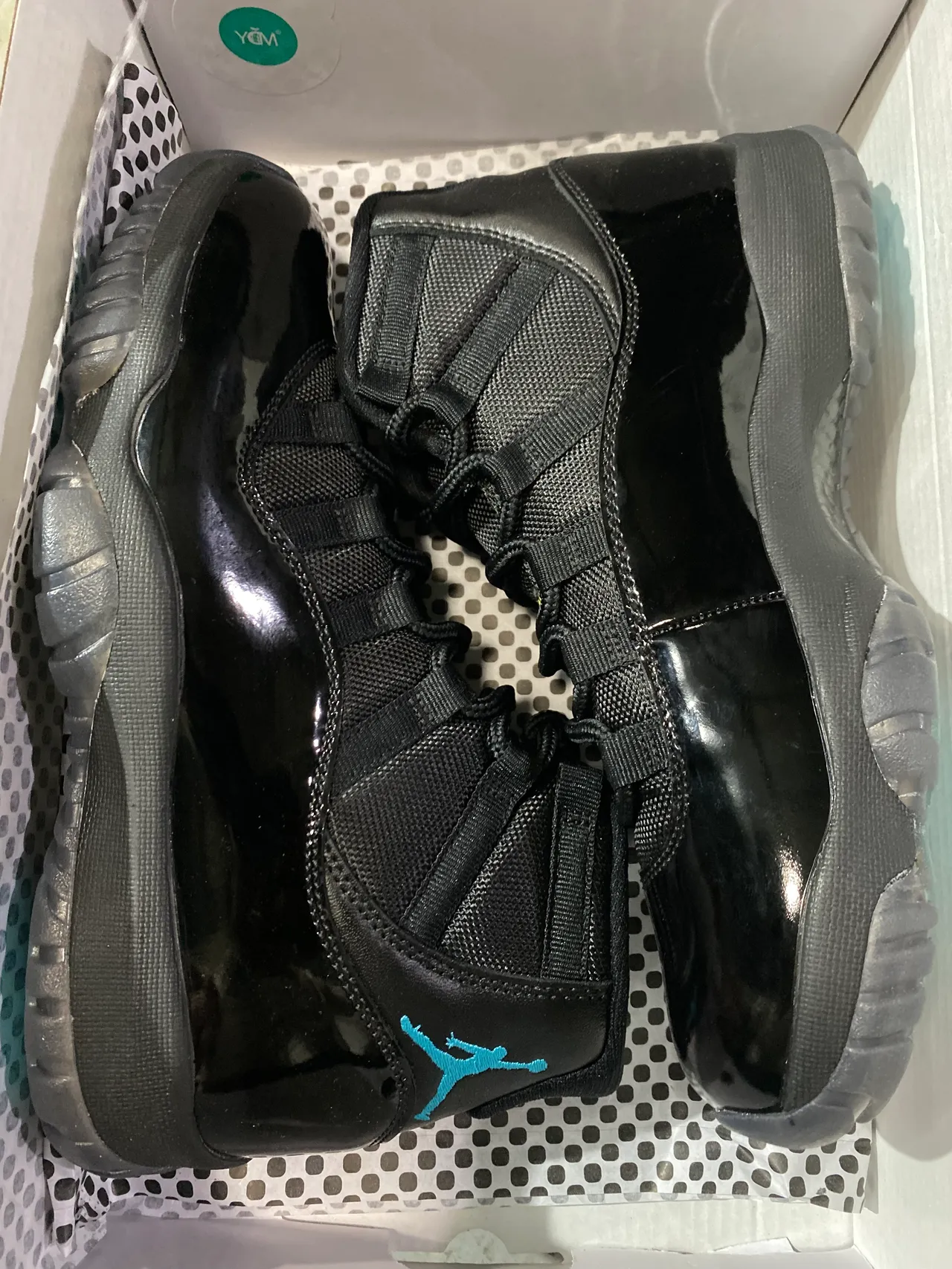 Zapatillas de baloncesto Air Jordan 11 negro turquesa Jumpman 6