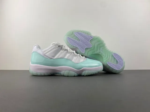 Air Jordan 11 मिंट ग्रीन पेटेंट लेदर बास्केटबॉल जूते 13