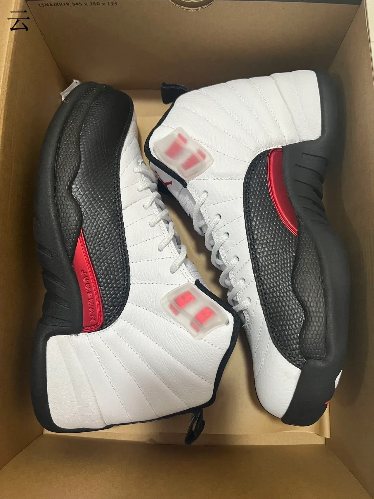 Air Jordan 12 White Black Red Basketball Shoes 12
