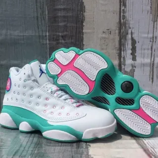 Air Jordan 13 Branco Verde Menta Rosa Tênis de Basquete