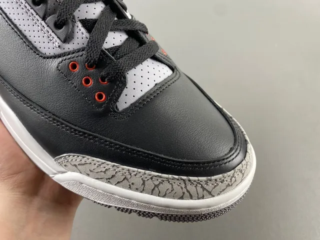 Tênis de basquete Air Jordan 3 Black Cement com estampa de elefante 2