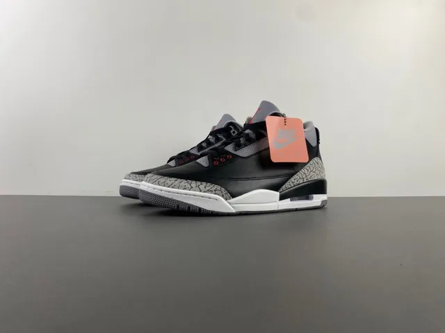 Tênis de basquete Air Jordan 3 Black Cement com estampa de elefante 10