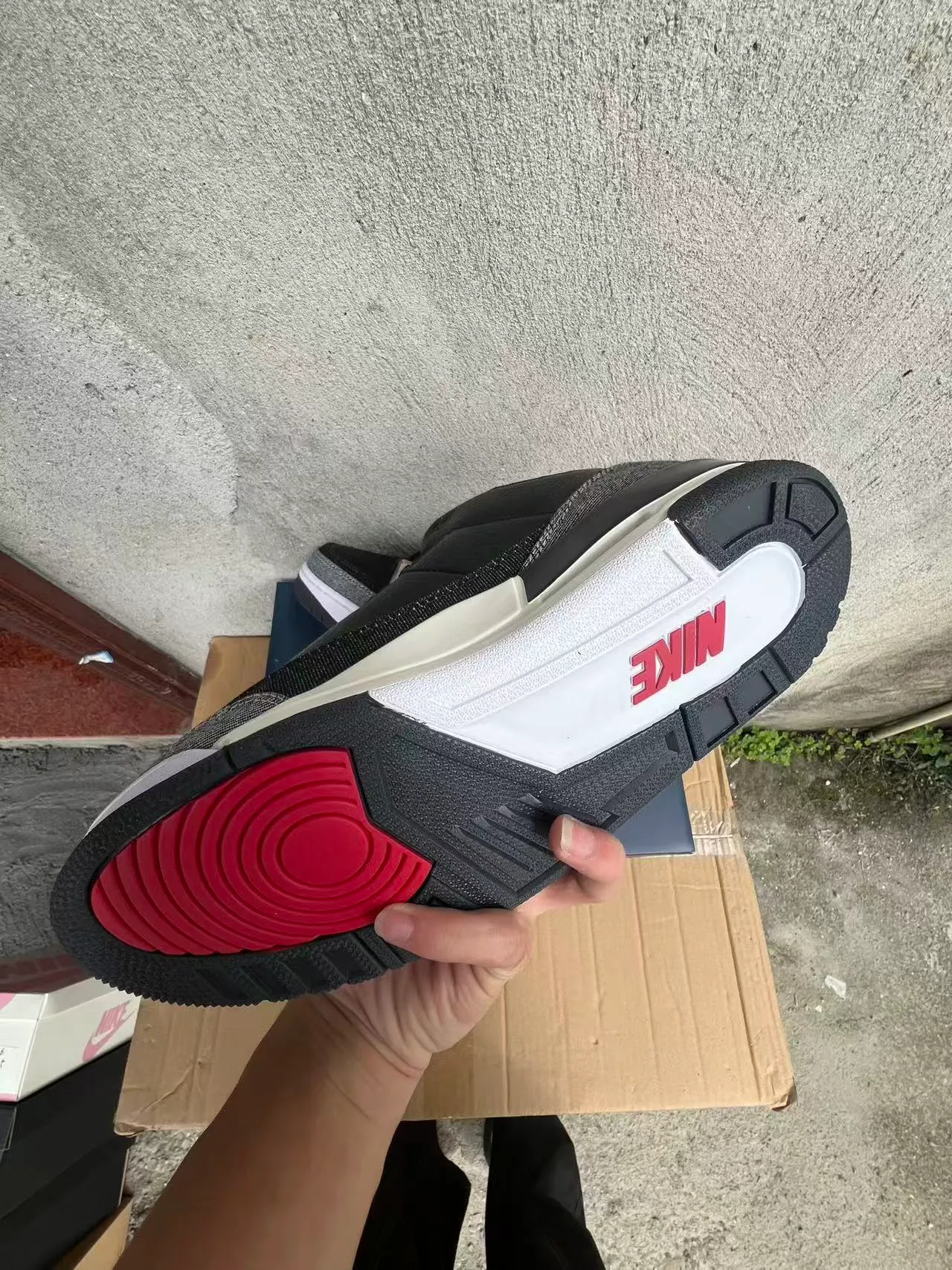 Air Jordan 3 ब्लैक ग्रे टेक्सचर्ड अपर बास्केटबॉल शूज़ 7