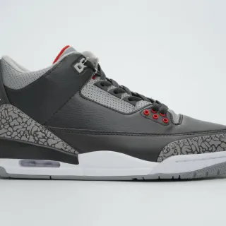 Air Jordan 3 Estampa de Elefante Preto Cinza Vermelho Tênis de Basquete