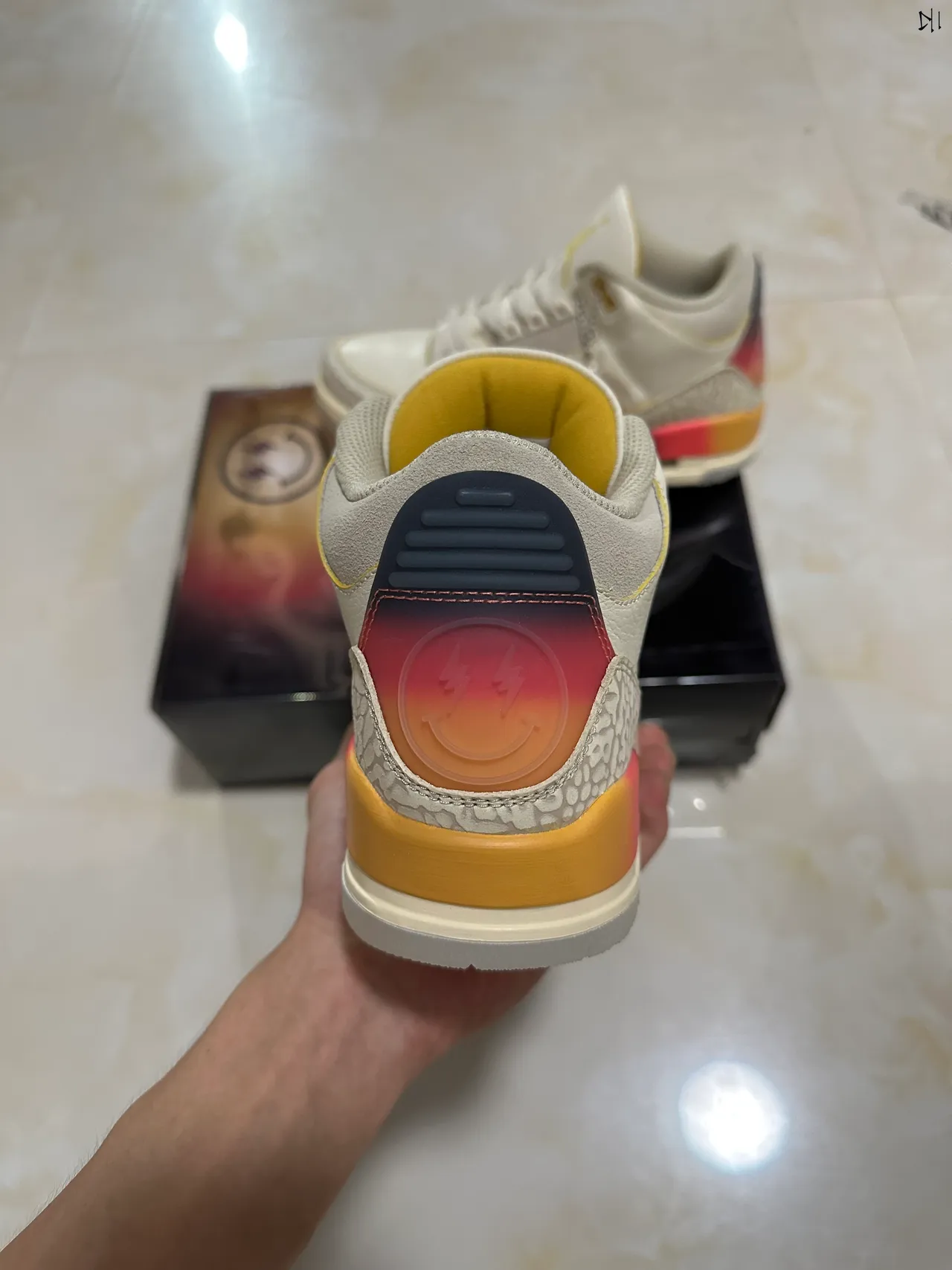 Air Jordan 3 Off-White ক্রিম গ্র্যাডিয়েন্ট হিল বাস্কেটবল জুতো 7