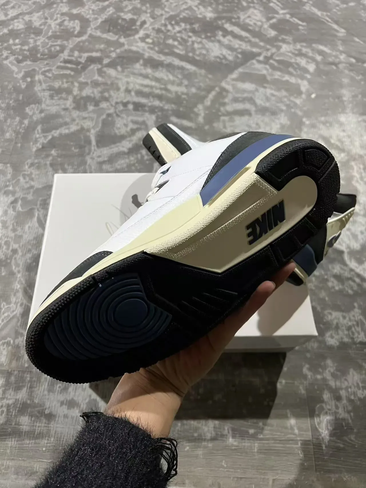Air Jordan 3 Blanc Noir Bleu Marine Crème Chaussures de Basketball 6