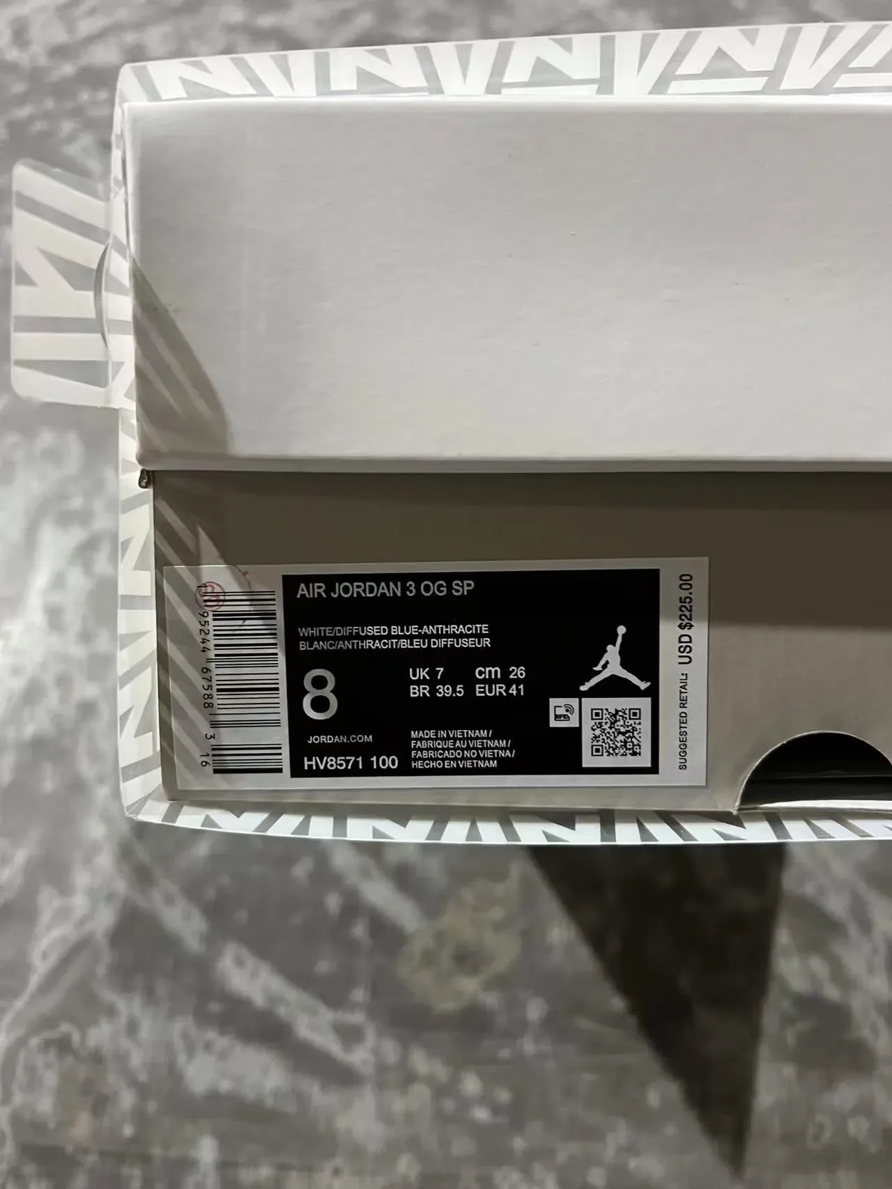Air Jordan 3 Blanc Noir Bleu Marine Crème Chaussures de Basketball 10