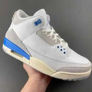Air Jordan 3 أبيض رمادي فاتح أزرق حذاء كرة السلة