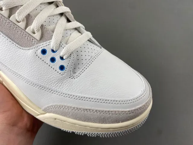 Air Jordan 3 أبيض رمادي فاتح أزرق حذاء كرة السلة 2