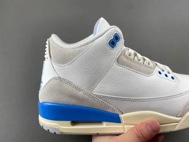 Air Jordan 3 أبيض رمادي فاتح أزرق حذاء كرة السلة 3