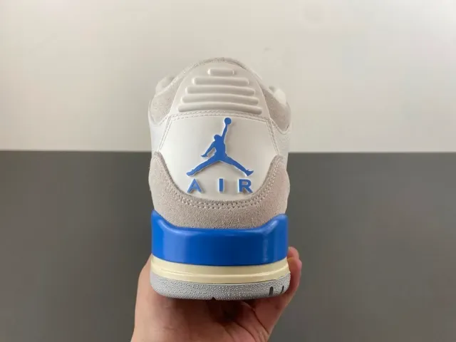 Air Jordan 3 أبيض رمادي فاتح أزرق حذاء كرة السلة 4