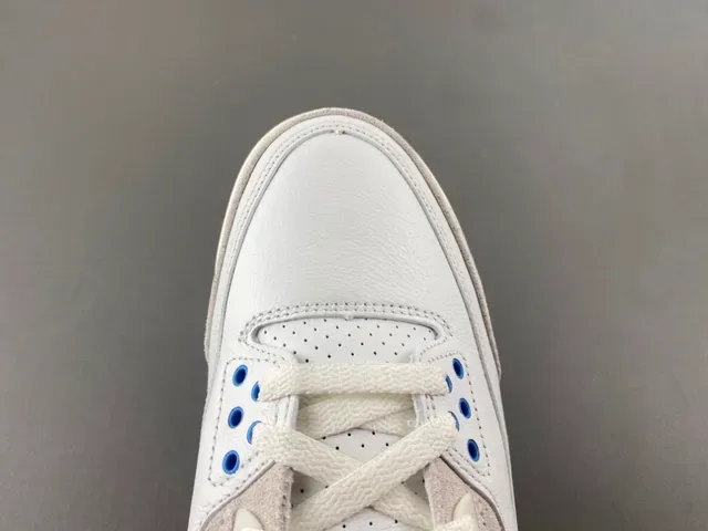Air Jordan 3 أبيض رمادي فاتح أزرق حذاء كرة السلة 6