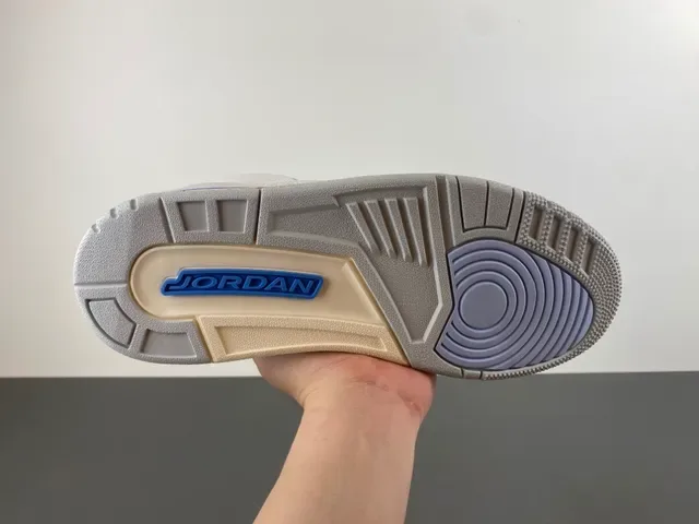 Air Jordan 3 أبيض رمادي فاتح أزرق حذاء كرة السلة 10